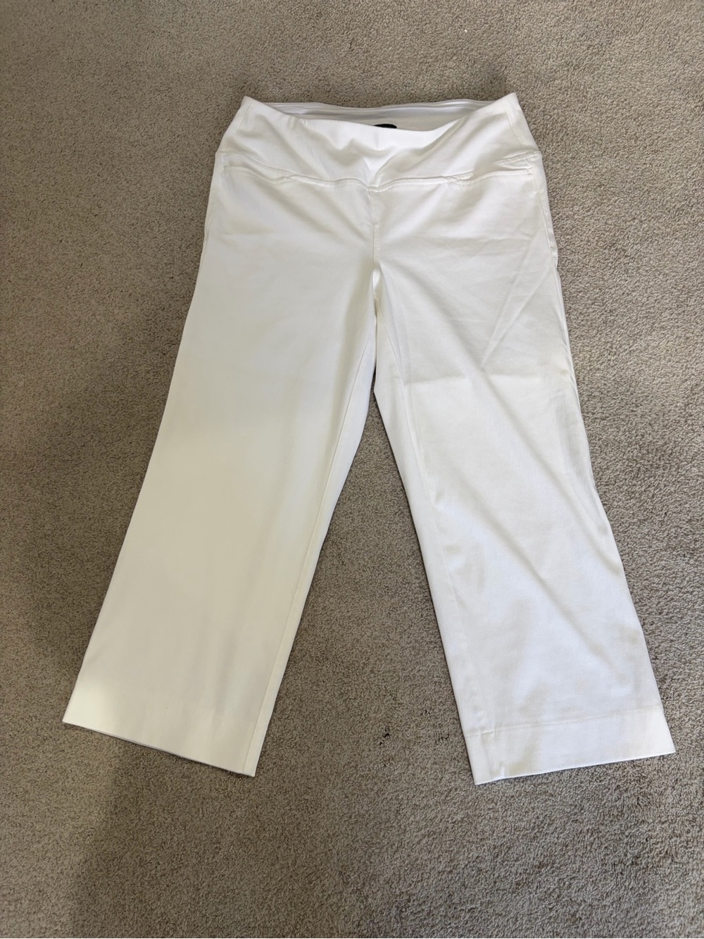 J. Jill Wearever Collection Wide-Leg Capri Pants, Women’s M Pull-up White Pants